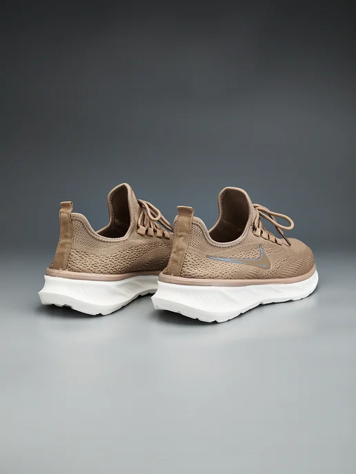 Nike Кроссовки легкие текстильные летние, бежевый, фото 4
