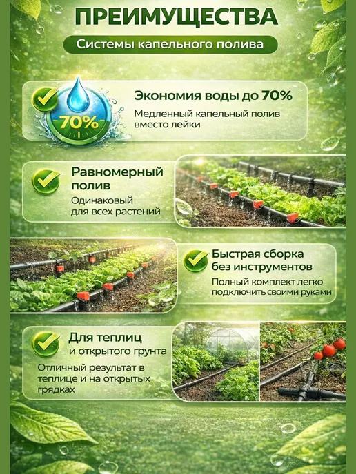 MDMDE 1 Капельный полив для сада и огорода – набор системы полива, вариант, фото 2