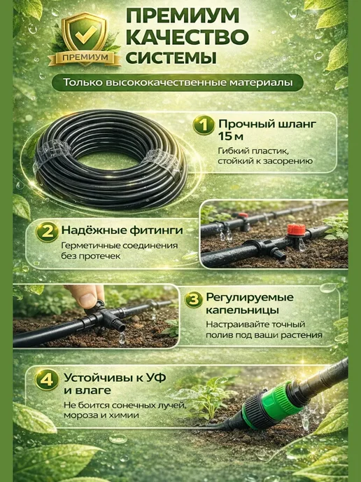 MDMDE 1 Капельный полив для сада и огорода – набор системы полива, вариант, фото 4