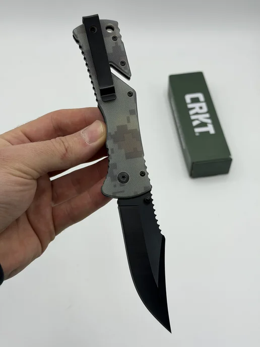 BLADE SHOP Нож складной CRKT стропорез карманный туристический, зеленый, фото 2