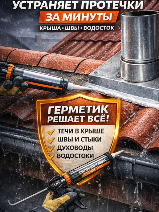 KUDO Герметик для крыши, 280мл, Прозрачный,шт 1, 280 мл, прозрачный, фото 7