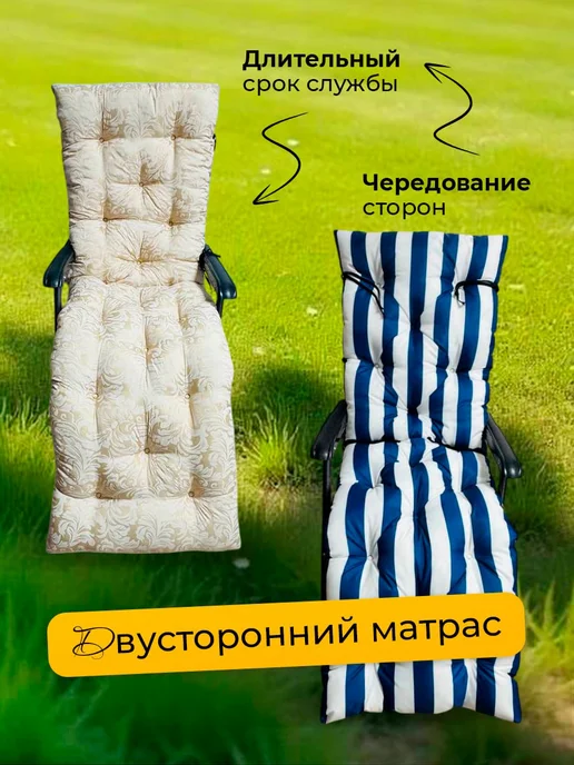 Матрас для шезлонга 55х180см, синий, фото 8