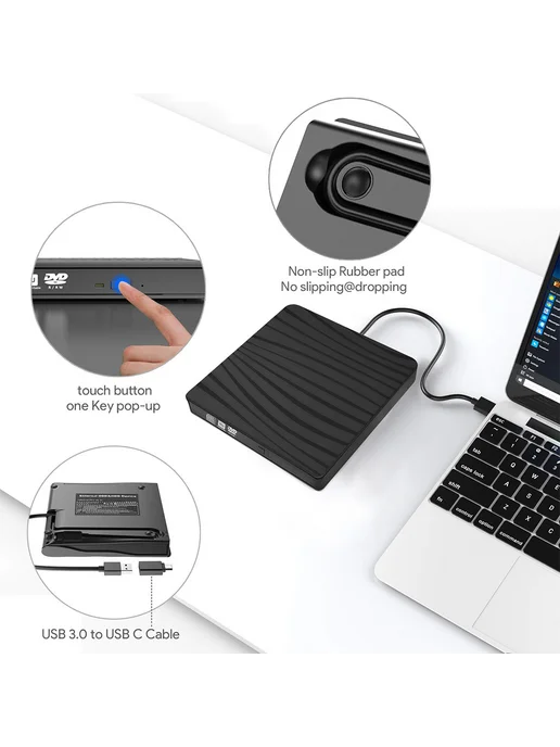 Диск-двойник USB, портативный для ПК и ноутбука, вариант, фото 2