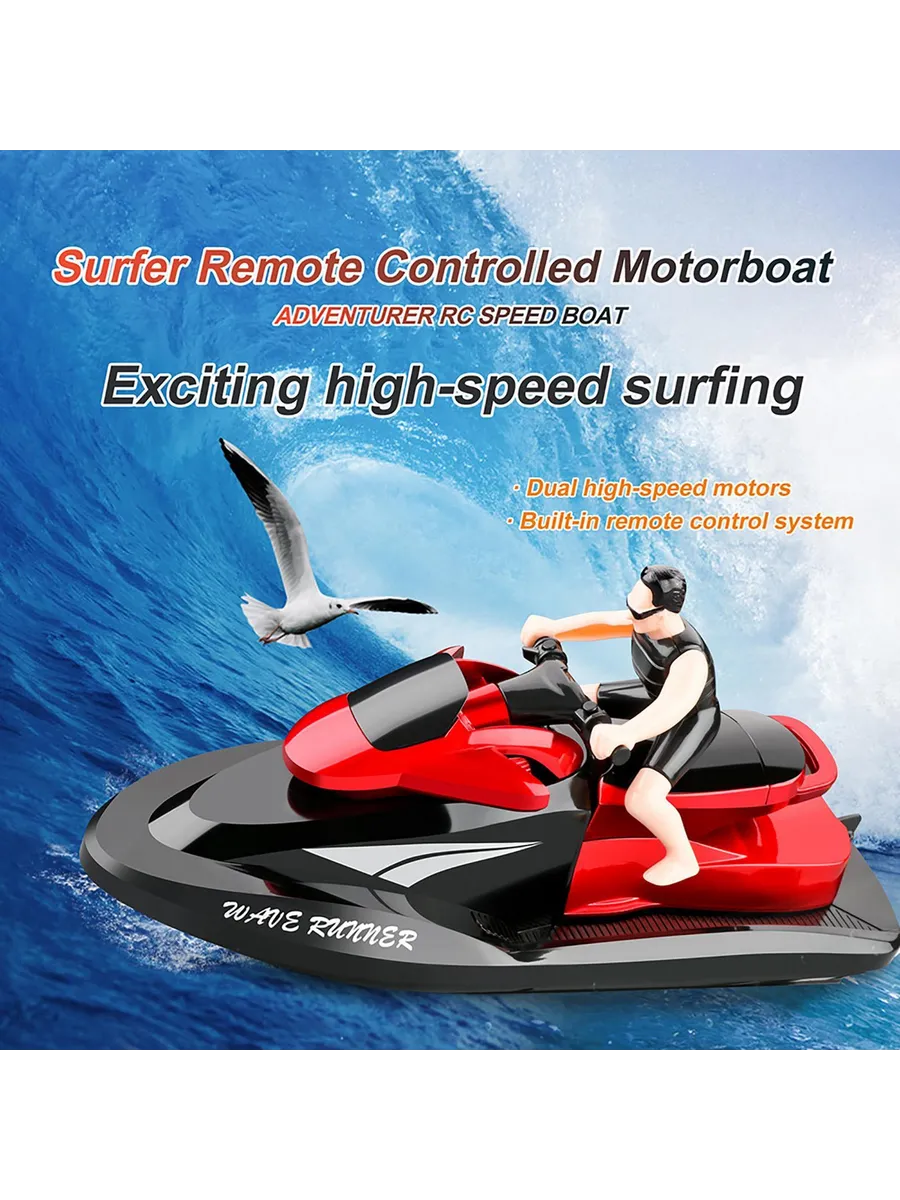 2.4G водонепроницаемая RC лодка 20км/ч быстрый моторбойт