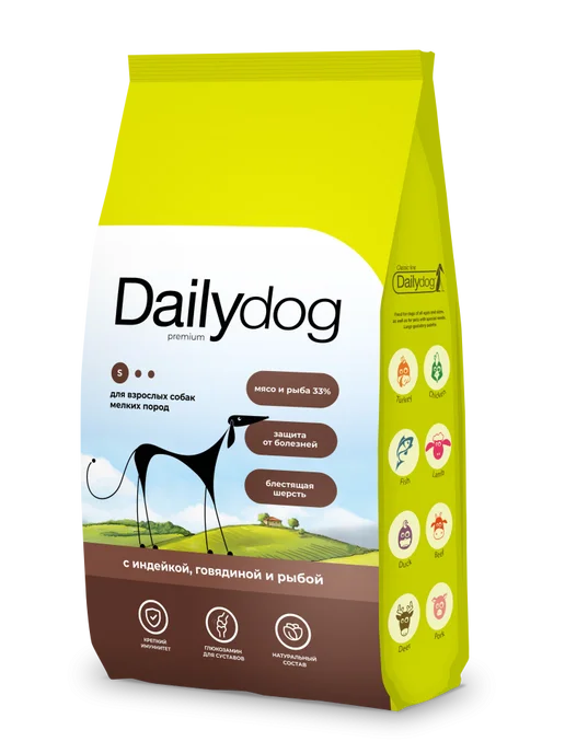 Сухой корм Dailydog для собак, взрослые, мелкие, индейка, 1,5 кг, фото 2