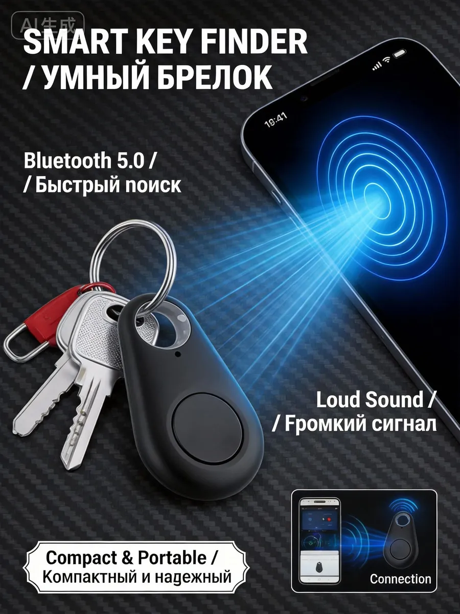 Bluetooth брелок-антипотеряшка для ключей и питомцев
