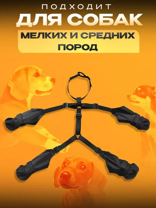 Обувь для собак мелких и средних пород, черный, фото 6