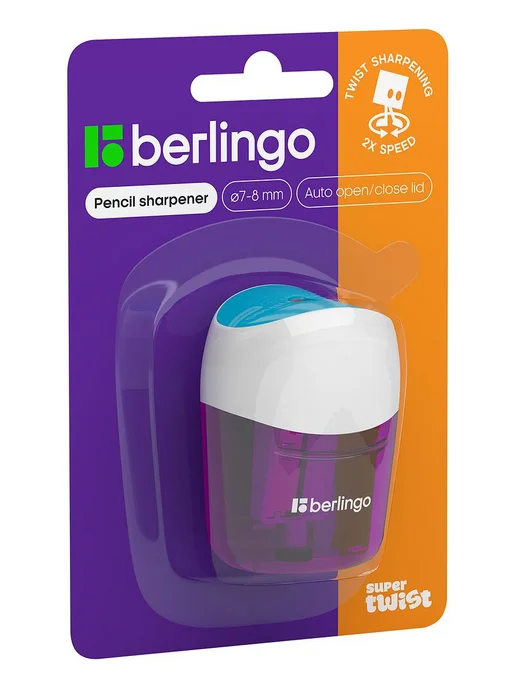 Berlingo 1шт. Точилка пластиковая SuperTwist 1 отверстие контейнер, 1 шт, фото 2
