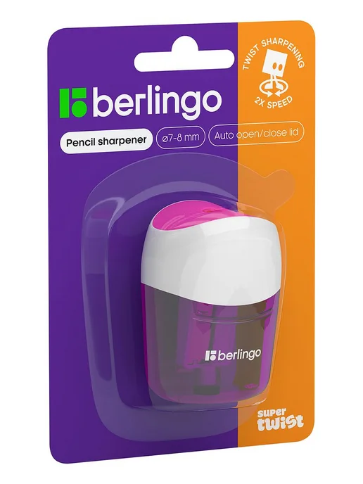Berlingo 1шт. Точилка пластиковая SuperTwist 1 отверстие контейнер, 1 шт, фото 4