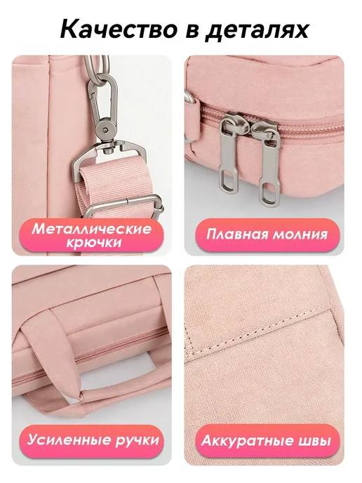 YALAI Сумка для ноутбука женская розовая 14 15.6 16, розовый, фото 5