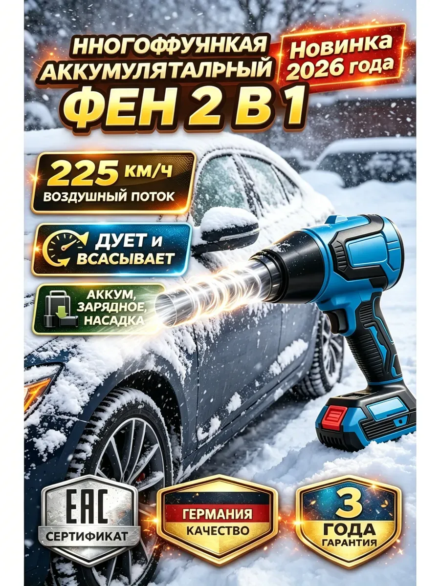 фен аккумуляторный автомобильный ручной