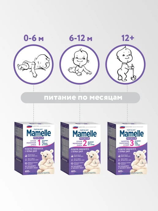 Mamelle Сухая молочная смесь Premium 1, 0-6 мес, 300гр, 600 г, фото 8