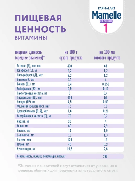 Mamelle Сухая молочная смесь Premium 1, 0-6 мес, 300гр, 300 г, фото 6