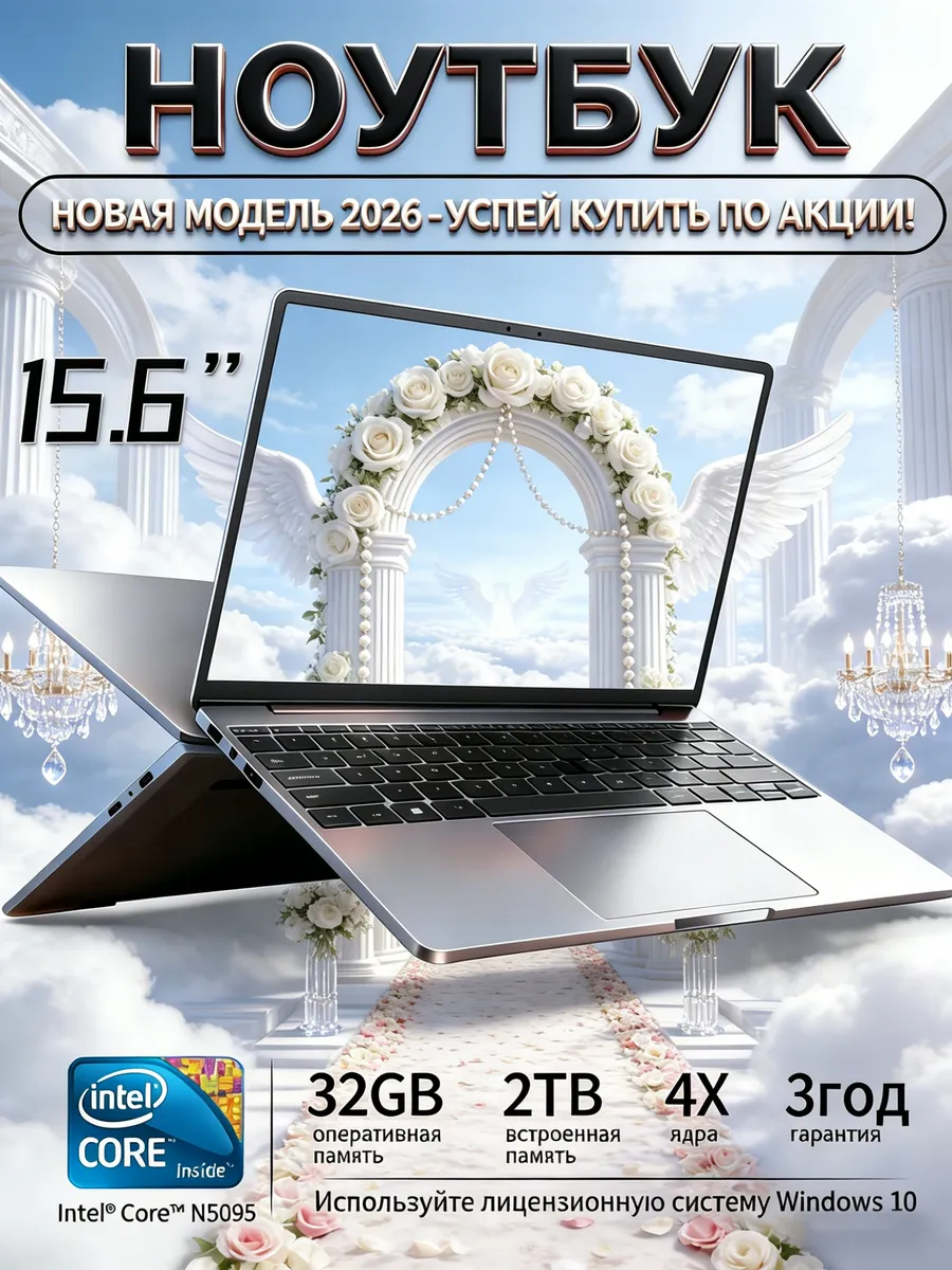 Ноутбук 32ГБ 2ТБ сверхлегкий SSD для офиса Intel 966429953 купить в интернет‑магазине Wildberries