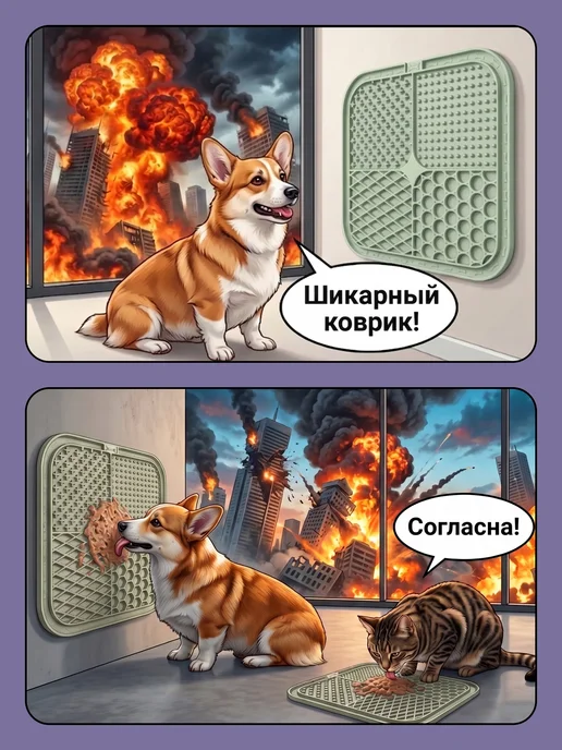 Conflate Лизательный коврик для собак и котов, бежевый, фото 6