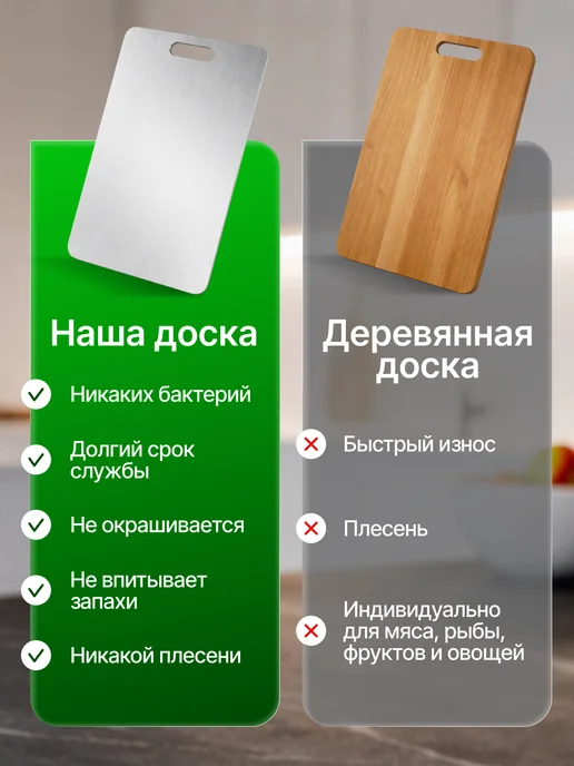 Разделочная доска металлическая из нержавеющей стали 3 штуки, серый, фото 4