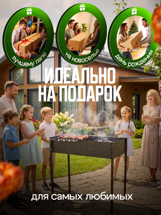 STULER Мангал разборный многоразовый 3 мм, серый, фото 4