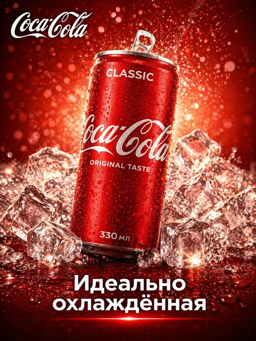 Coca-Cola Напиток Classic 12 штук по 330 мл Кока-кола Ж Б, 330 мл, фото 4