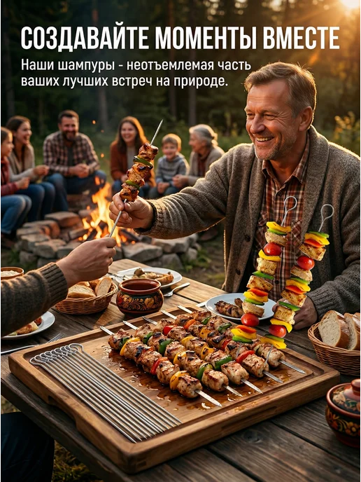 Шампуры 20 шт нерж. сталь 25.5 см для гриля, 20 шт, фото 2