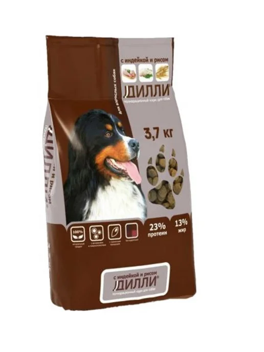 Сухой корм Диллии для собак, индейка, 3,7 кг, фото 2