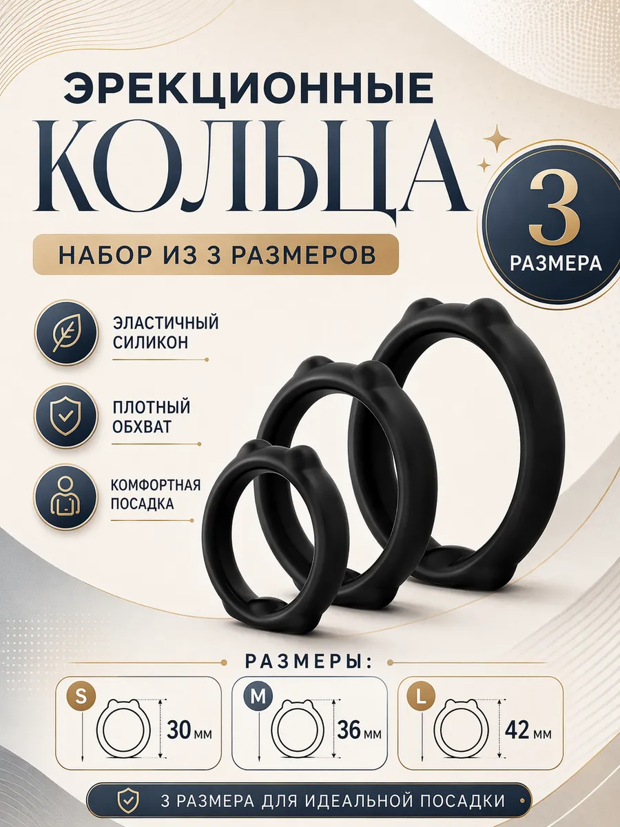 Эрекционное кольцо, набор из 3 колец