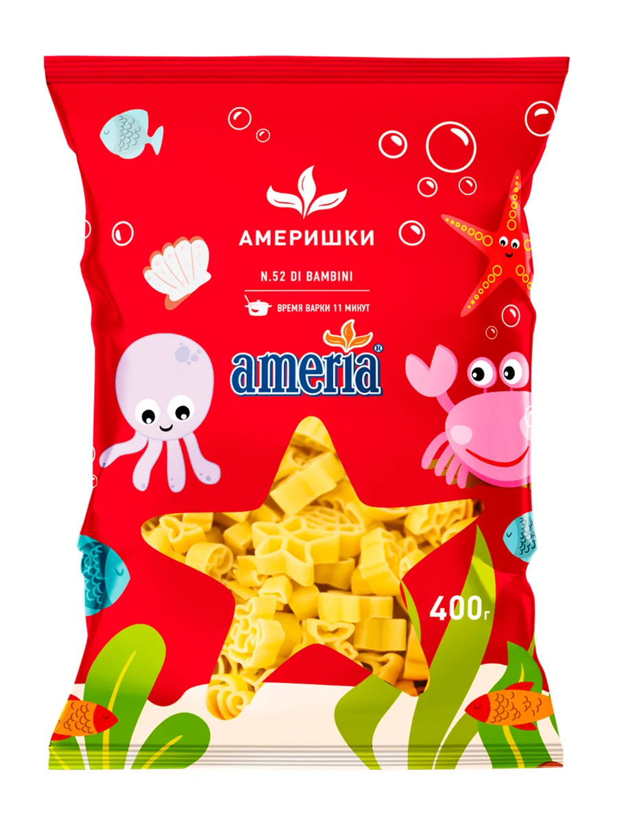 Детские макароны фигурные Америшки 400 гр