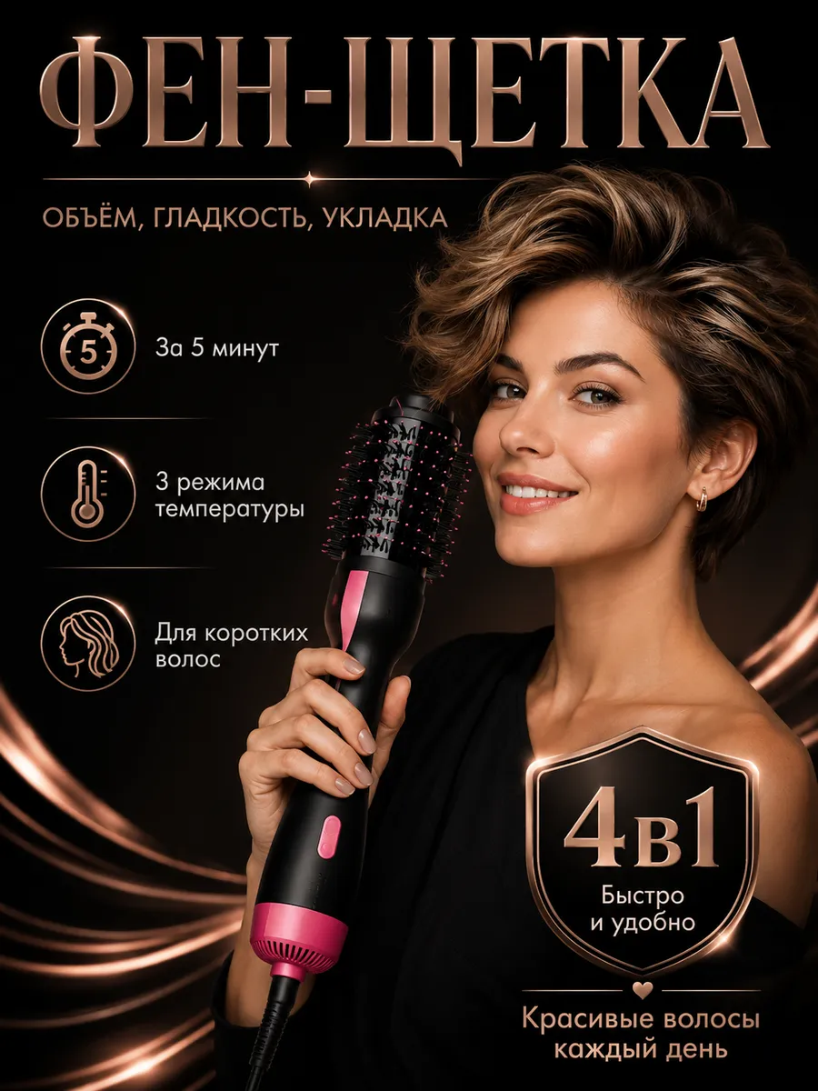 фен расческа для волос для объема коротких волос