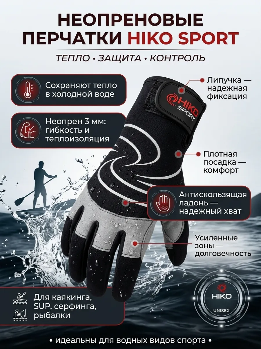 Перчатки неопреновые водонепроницаемые 3 мм