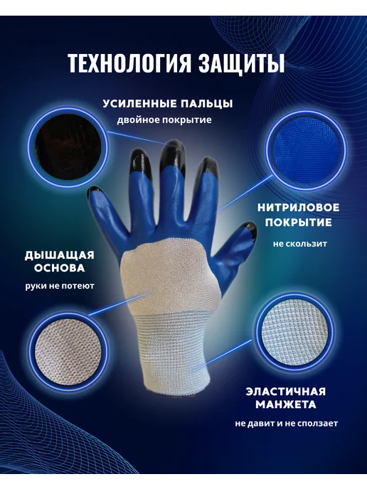 Parus pro Перчатки рабочие с обливом для сада и ремонта 12 пар, вариант, фото 5