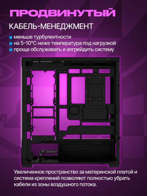 IRON PRIDE Корпус игровой Invader Q9MXBlack+4 вентилятора с дисплеем, черный, фото 7