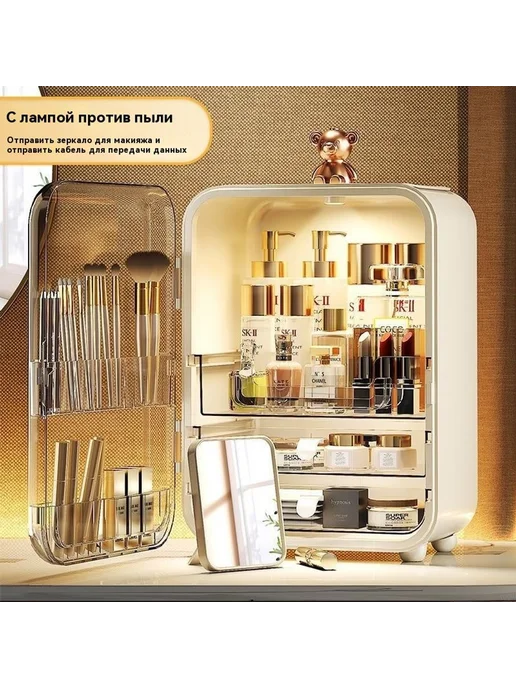 Коробка для хранения Кремово-белый, белый, фото 2