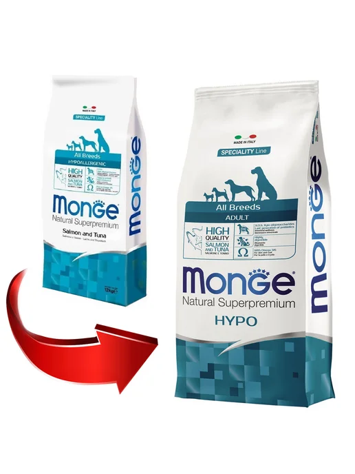 Сухой корм MONGE Speciality Hypo для собак, лосось, 12 кг, фото 2