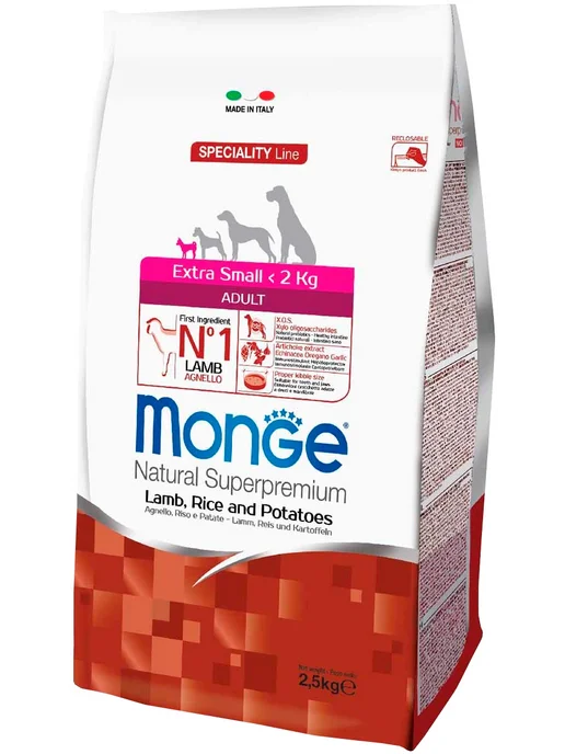 Сухой корм MONGE Speciality для собак, мелкие, ягненок, 2,5 кг, фото 3
