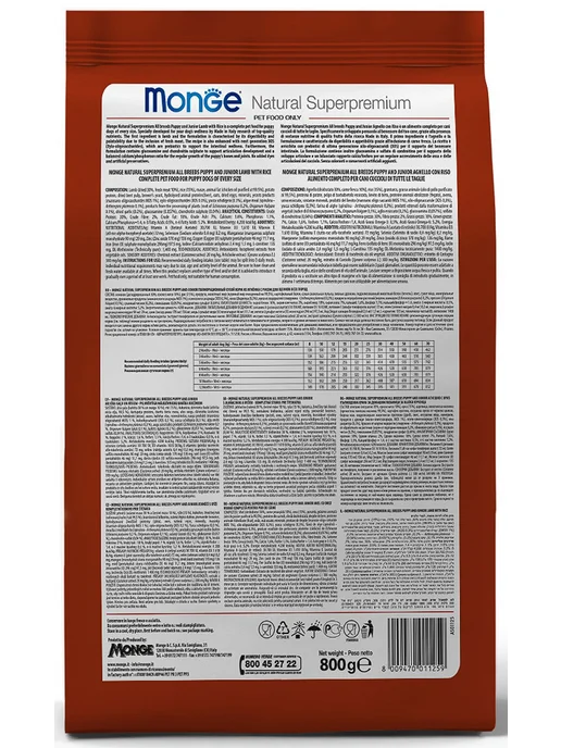 Сухой корм MONGE Speciality для собак, щенки, ягненок, 0,8 кг, фото 2