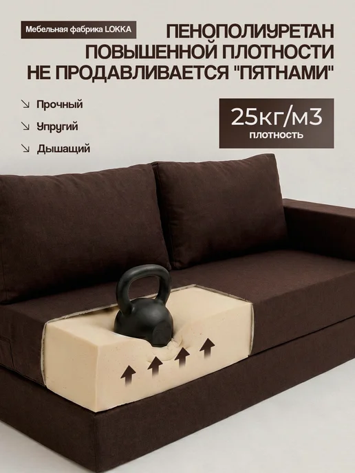 Lokka Диван-кровать раскладной бескаркасный 140x200, 140x200, фото 2