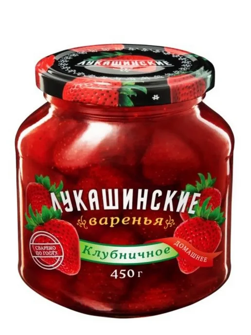 Лукашинские Набор варенья Клубничное, Вишневое без косточки по 350 г, 350 г, фото 2