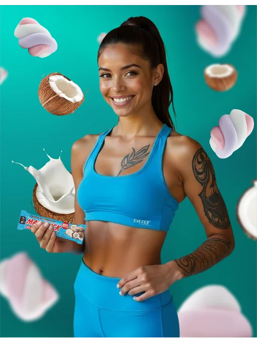 SOJ fit SOJ Маршмеллоу протеиновые батончики со вкусом кокоса, вариант, фото 3