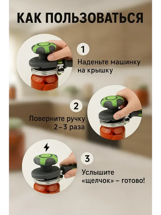 BlackSale Машинка для закатки банок с щелчком 82 мм, черный, фото 3