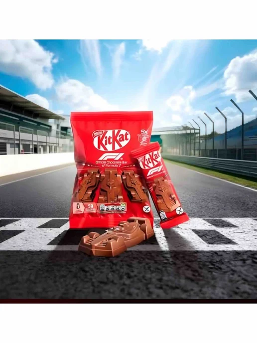 Шоколад в форме болида KitKat F1 Формула 1, 5 шт по 11 г, 11 г, 29 г, фото 8