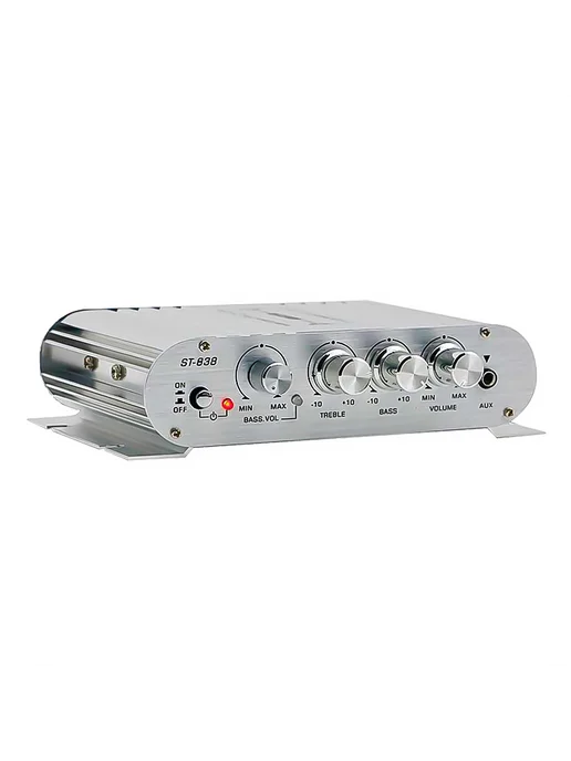 UHEV для ST-838 HiFi усилитель 2.1, мощность 80W*2, серебро, 80 Вт