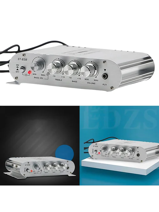 UHEV для ST-838 HiFi усилитель 2.1, мощность 80W*2, серебро, 80 Вт, фото 7
