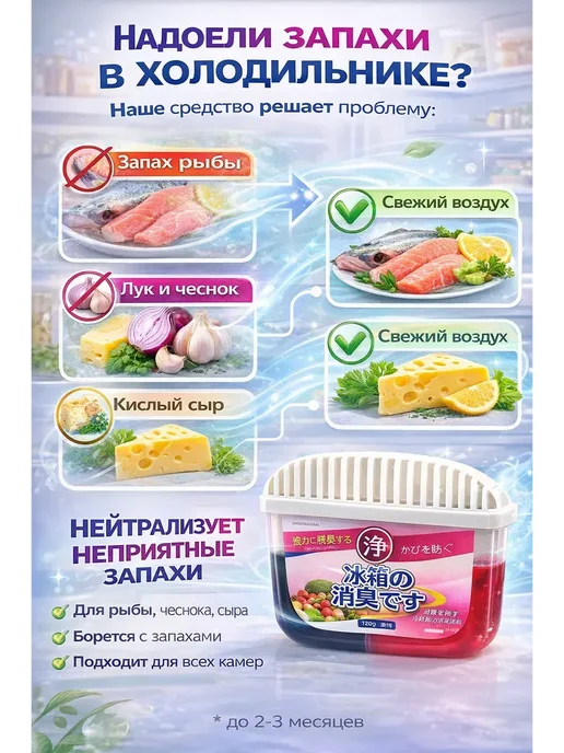 BloomyShop2 Поглотитель свежести для холодильника и морозилки контейнер, вариант, фото 2