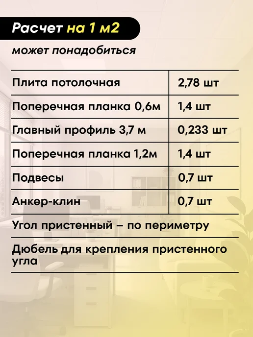 ANGARA Потолочная панель Армстронг Ангара Board 600х600х7мм 3 шт, 5 шт, фото 6