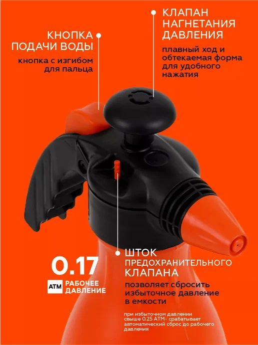 Жук Опрыскиватель садовый пневматический 1,5 л, 1,5 л, фото 3