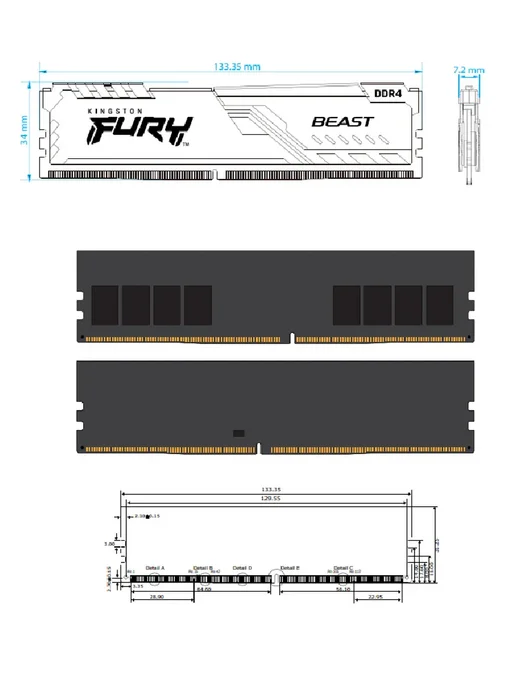 Kingston Оперативная память DDR4 16Gb 3200 MHz озу, 16 ГБ, фото 2