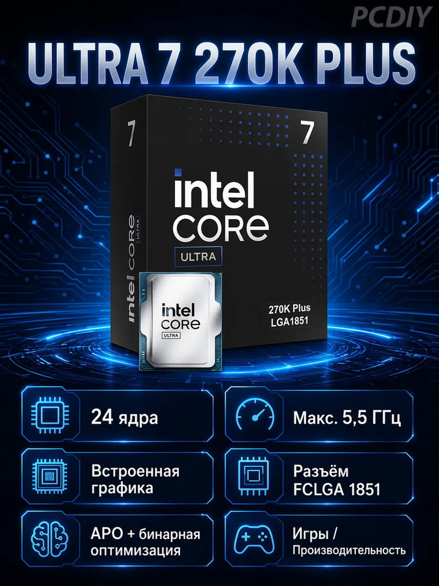Ultra7 270K Plus BOX процессор FCLGA1851 CPU DDR5