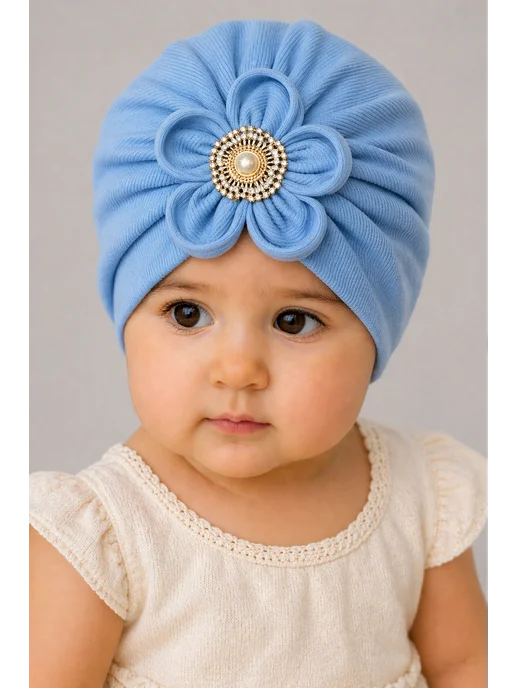 My princess Чалма осенняя двухслойная, голубой