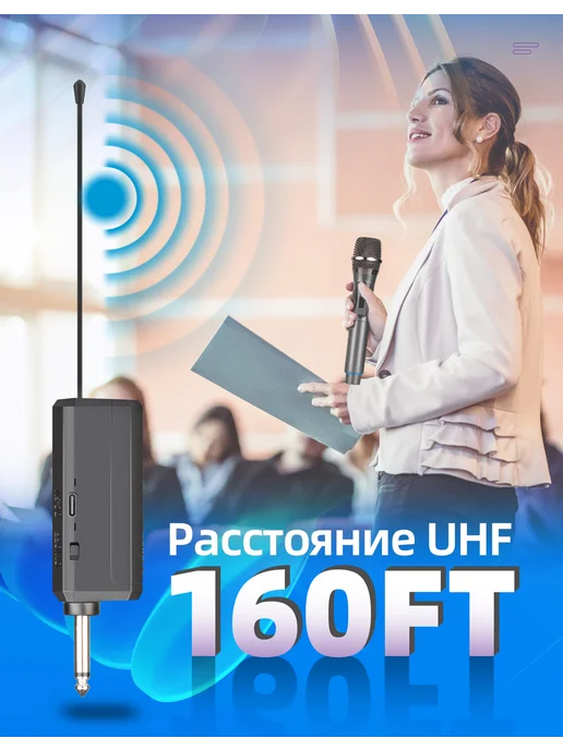 Depusheng LK1 черный ручной беспроводной микрофон, черный, фото 4