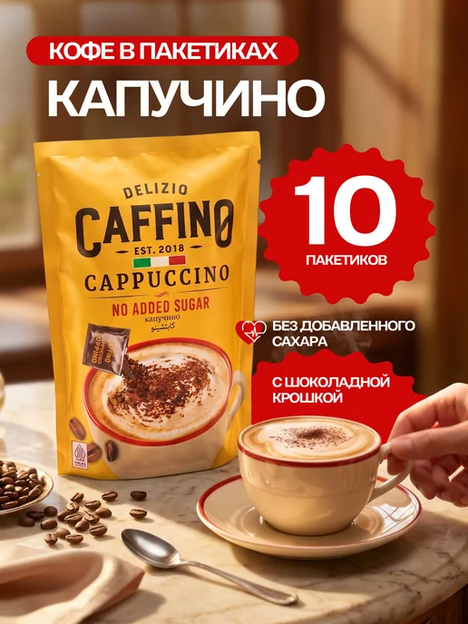 КАФФИНО Кофе 3 в 1 в пакетиках капучино без сахара Индонезия, вариант