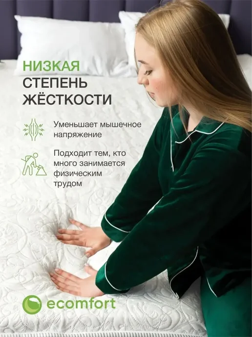 Ecomfort Матрас топпер 80х160 на кровать мягкий беспружинный, 80x160, фото 3